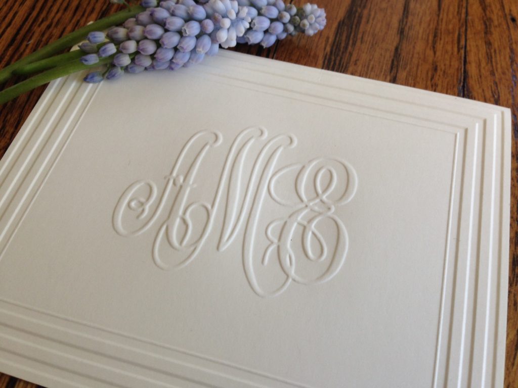 Classic Frame Monogram Note -- Embossed