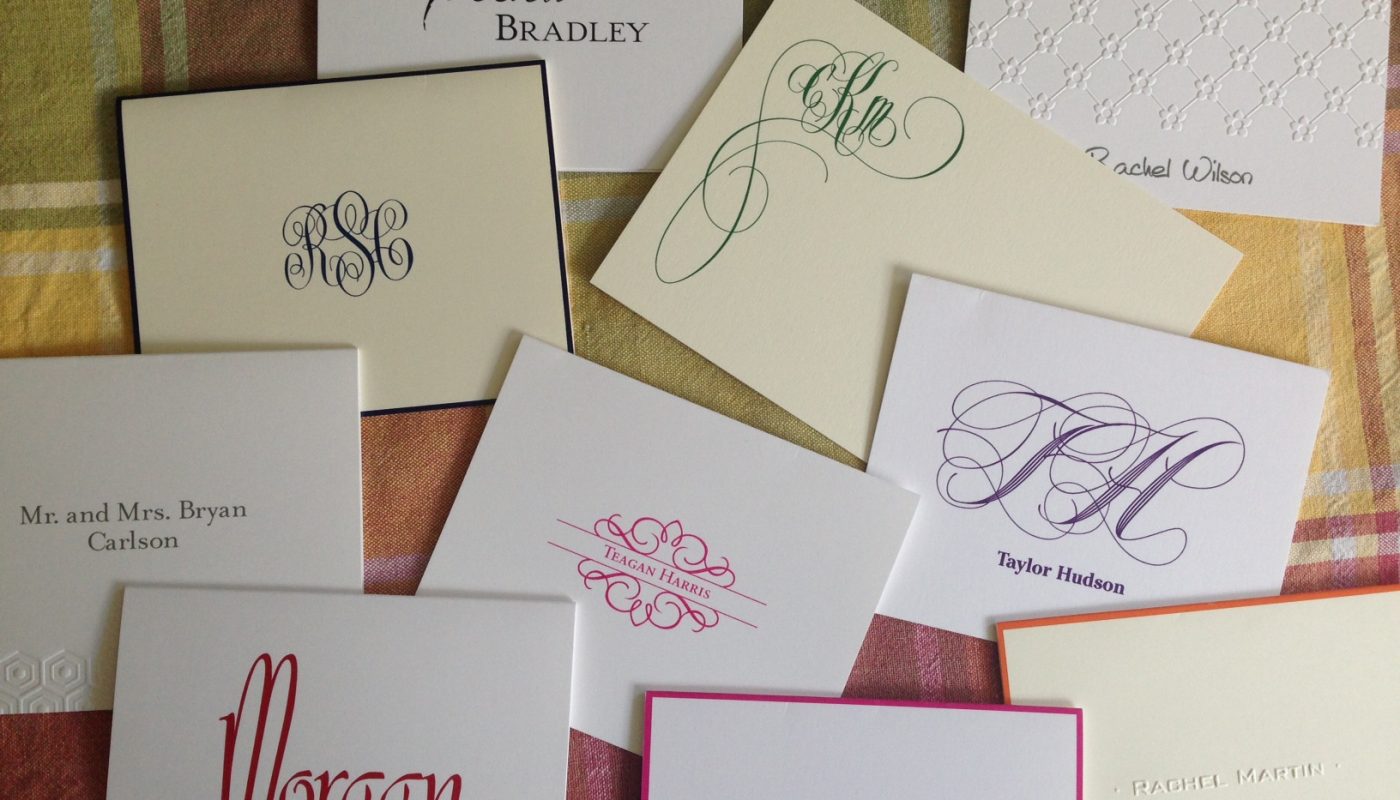 A variety of personalized notes from Embossed Graphics