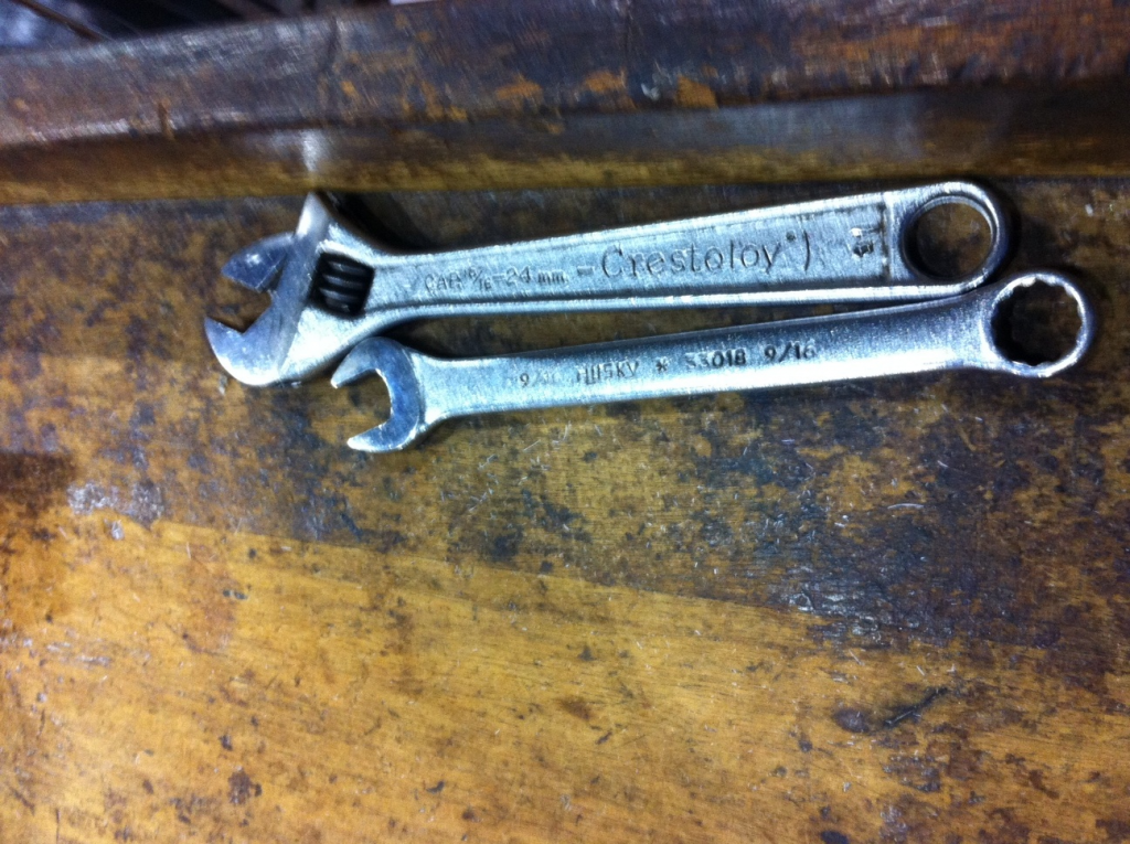 Wrenches on an Embossed Graphics workbench