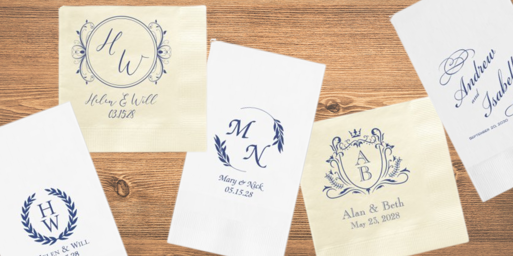 Five new wedding napkin and guest towel releases from Embossed Graphics