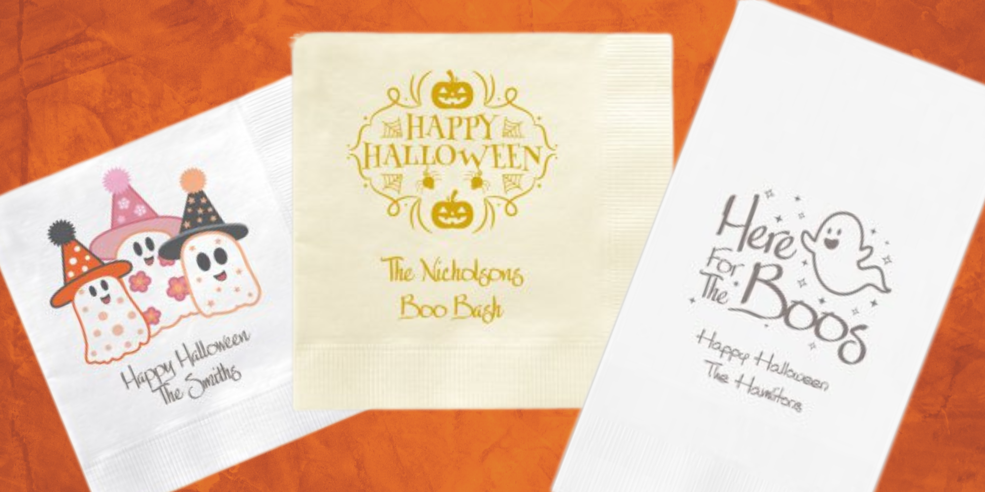 Three new releases from Embossed Graphics-- halloween napkins for everyone.