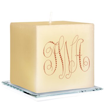 Pearl String Monogram Personalized Candle - Printed Raised Ink Pearl String Monogram Personalized Candle - Printed Raised Ink