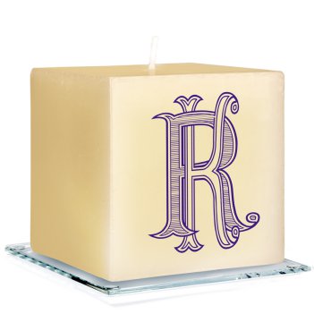 Unity Two Letter Monogram Personalized Candle - Printed Raised Ink Unity Two Letter Monogram Personalized Candle - Printed Raised Ink