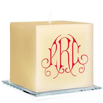 Victoria Monogram Personalized Candle - Printed Raised Ink Victoria Monogram Personalized Candle - Printed Raised Ink