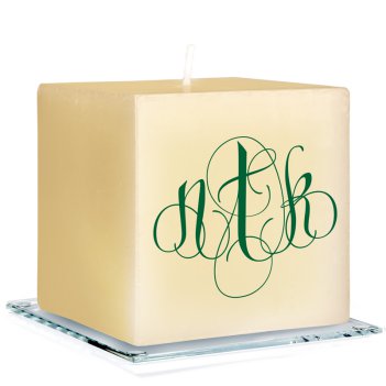 Firenze Monogram Personalized Candle - Printed Raised Ink Firenze Monogram Personalized Candle - Printed Raised Ink