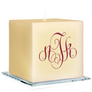 Elise Monogram Personalized Candle - Printed Raised Ink Elise Monogram Personalized Candle - Printed Raised Ink