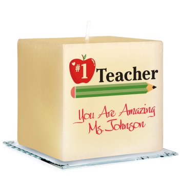 Best Teacher Personalized Candle - Printed Raised Ink Best Teacher Personalized Candle - Printed Raised Ink