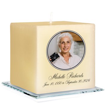Photo Memorial Personalized Candle - Printed Raised Ink Photo Memorial Personalized Candle - Printed Raised Ink