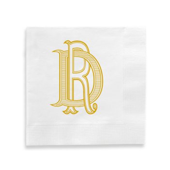Unity Two Letter Monogram Napkin - Printed Unity Two Letter Monogram Napkin - Printed