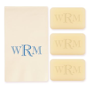 Riverwood Monogram Personalized Triple Milled French Soap Set of 3 Plus Guest To