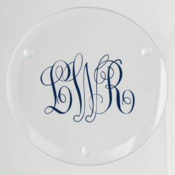 Bronson Monogram Glass Coaster - Printed Raised Ink Bronson Monogram Glass Coaster - Printed Raised Ink